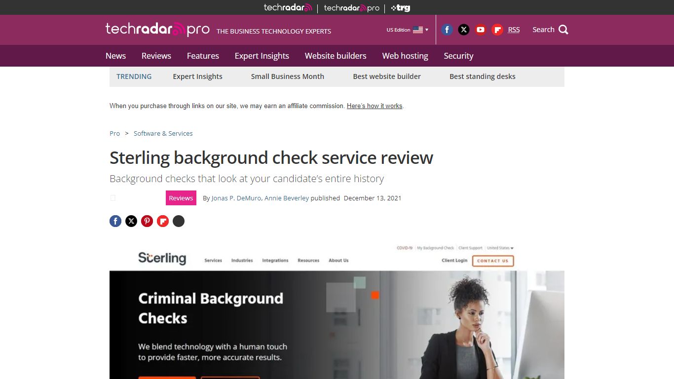 Sterling background check service review | TechRadar